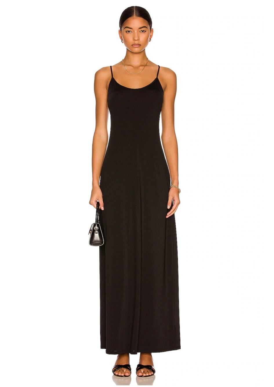 L’Agence Maren Long Slip Dress in Black Size XS